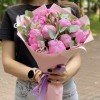 Букет из 9 пионов Флеминг с альстромерией